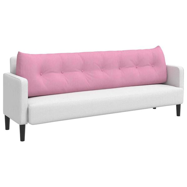 vidaXL Възглавница за гръб Розово 200 x 24 x 50 см текстил