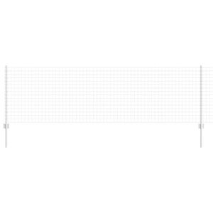vidaXL Ограда с пост Сребрист