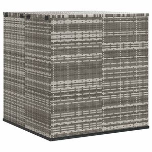 vidaXL Кутия за градински възглавници PE ратан 100x97,5x104 см сива