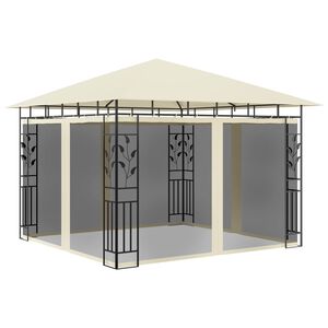 vidaXL Шатра с мрежа против комари, 3x3x2,73 м, кремава, 180 г/м&sup2;