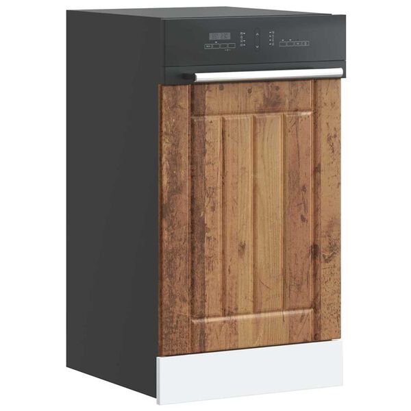 vidaXL Панел за миялна машина, Lucca, старо дърво, инженерно дърво