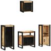 vidaXL Комплект мебели за баня 4 бр. Кафяв и черен 40 x 35 x 90 см