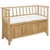 vidaXL Градинска Пейка за Съхранение 110 x 47 x 80 см Бамбук Естествен