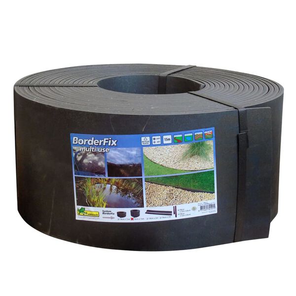 Ubbink Градински кант, 19 см x 15 м, 7 мм, черен