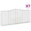 vidaXL Габионни кошници арка 7 бр 400x50x160/180 см поцинковано желязо