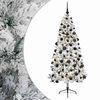 vidaXL Изкуствена коледна елха с топки 210 см 300 LED светодиода