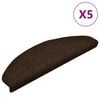 vidaXL Изтривалки за стълби, самозалепващи се, 5 бр., 65x21x4 см, кафяви, полукръгли, големи
