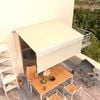 vidaXL Ръчно прибиращ се сенник с щора, 3,5x2,5 м, кремав