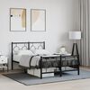 vidaXL Метална рамка за легло с горна и долна табла, черна, 120x190 см