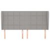 vidaXL Горна табла за легло с уши, светлосива, 203x23x118/128 см, плат
