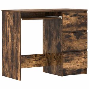 vidaXL Бюро, опушен дъб, 90x45x76 см, инженерно дърво