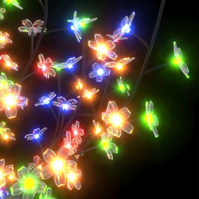vidaXL Коледно дърво, 600 разноцветни LED, разцъфнала череша, 300 см