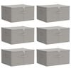 vidaXL Кутия за съхранение 6 бр. Нетъкан текстил 43 x 34 x 23 см Сиво