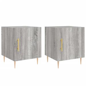 vidaXL Нощни шкафчета, 2 бр, сив сонома, 40x40x50 см, инженерно дърво