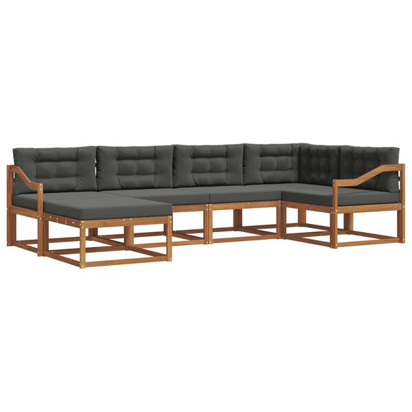 vidaXL Комплект дивани за открито 6 pcs Натурален и Антрацит