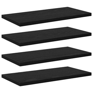 vidaXL Етажерка Борд 4 pcs Черен 40 x 20 x 1,5 cm Инженерно дърво
