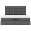vidaXL Османска легло с матраци, тъмносиво, 200x200 см, плат