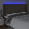 vidaXL LED горна табла за легло, таупе, 183x16x118/128 см, плат