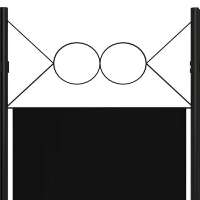 vidaXL Параван за стая, 3 панела, черен, 120x180 см