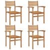 vidaXL Стол 4 pcs Кафяво 56 x 55 x 90.5 см Солидно тиково дърво