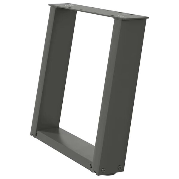 vidaXL Крака за масичка за кафе, U-образни, 2 бр., антрацит, 50x(42-43) см, стомана