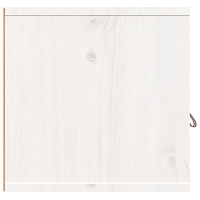 vidaXL Стенен шкаф, бял, 60x30x30 см, борово дърво масив