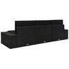 vidaXL Триместен модулен диван, полиратан, черен