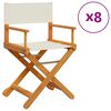 vidaXL Сгъваеми столове от 8 части, кремаво-бял плат