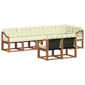 vidaXL Комплект дивани за открито 8 pcs Натурален и Крема