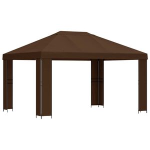 vidaXL Шатра 4 &times; 3 m Кафяво Полиестер и стомана 190 gsm
