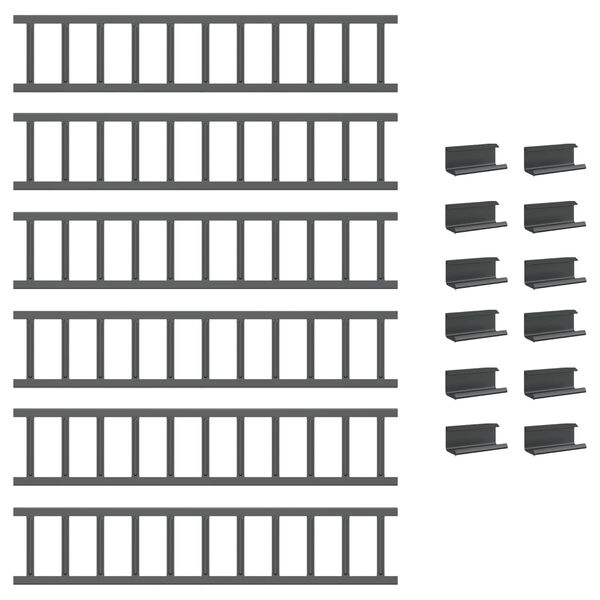 vidaXL Снегозадържател за покрив Антрацит 600 x 2,5 x 20 см Стомана
