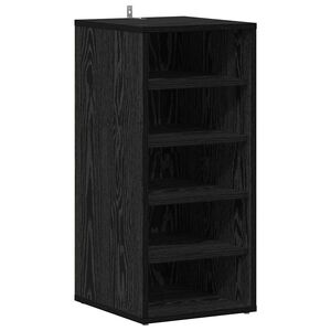 vidaXL Шкаф за обувки 32 x 35 x 70 см Инженерна дървесина Черен дъб