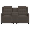 vidaXL 2-местен масажен реклайнер с държачи за чаши, кафяв