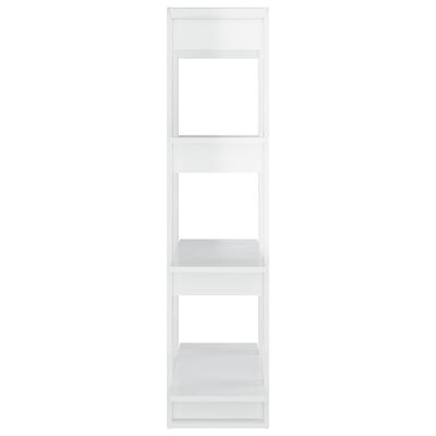 vidaXL Библиотека/разделител за стая, бял гланц, 80x30x123,5 см