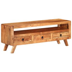 vidaXL ТВ шкаф, 110x30x40 cм, акациево дърво масив