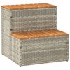 vidaXL Стъпало за джакузи Светло сиво 50x50x50,5 cm Поли ратан
