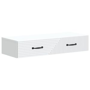 vidaXL Стенен страничен масичка Бяло 87,5 x 34,5 x 17 см