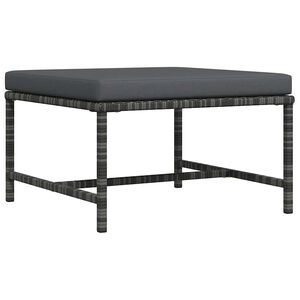 vidaXL Модулна табуретка с възглавница, сива, полиратан