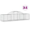 vidaXL Габионни кошници арка 4 бр 200x50x40/60 см поцинковано желязо