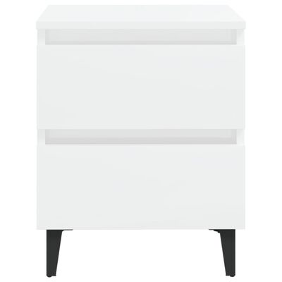 vidaXL Нощно шкафче, бял гланц, 40x35x50 см, ПДЧ
