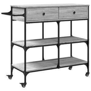 vidaXL Кухненска количка, сив сонома, 105x42x95 см, инженерно дърво