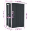 vidaXL Градинска барака стенен монтаж антрацит 118x100x178 см стомана