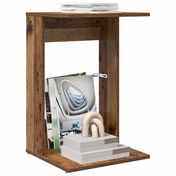 vidaXL Странична маса Старо дърво 40 x 38 x 62,5 см Инженерно дърво