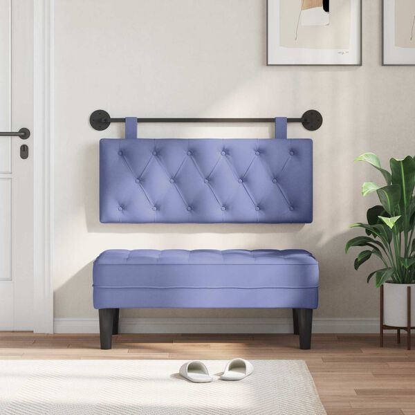 vidaXL Висяща табла Дънково син 110 x 55 x 7 см текстил