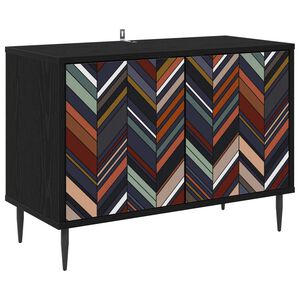 vidaXL ТВ шкаф OMMEN 69 x 33 x 50,5 см Черен дъб Инженерна дървесина