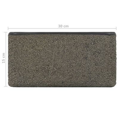 vidaXL Мивка, 30x30x15 см, речен камък, черна