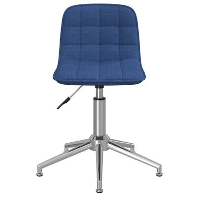 vidaXL Въртящи се трапезни столове, 6 бр, сини, текстил