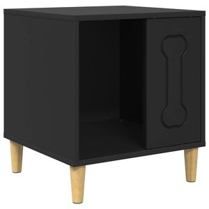 vidaXL Кучешка къща Черно 44 x 42 x 49 см Инженерно дърво