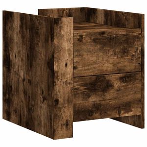 vidaXL Нощно шкафче, опушен дъб, 45x50x50 см, инженерно дърво
