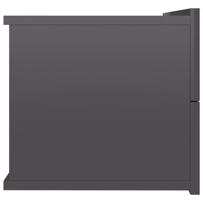 vidaXL Нощно шкафче, сив гланц, 40x30x30 см, ПДЧ